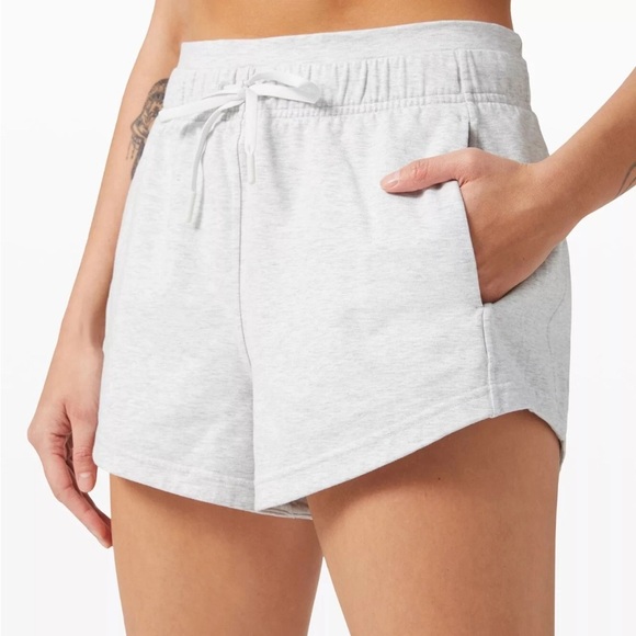 Lululemon Inner Glow High-Rise Short 3" Heathered Core Ultra Light Grey 6810 - Picture 3 of 10